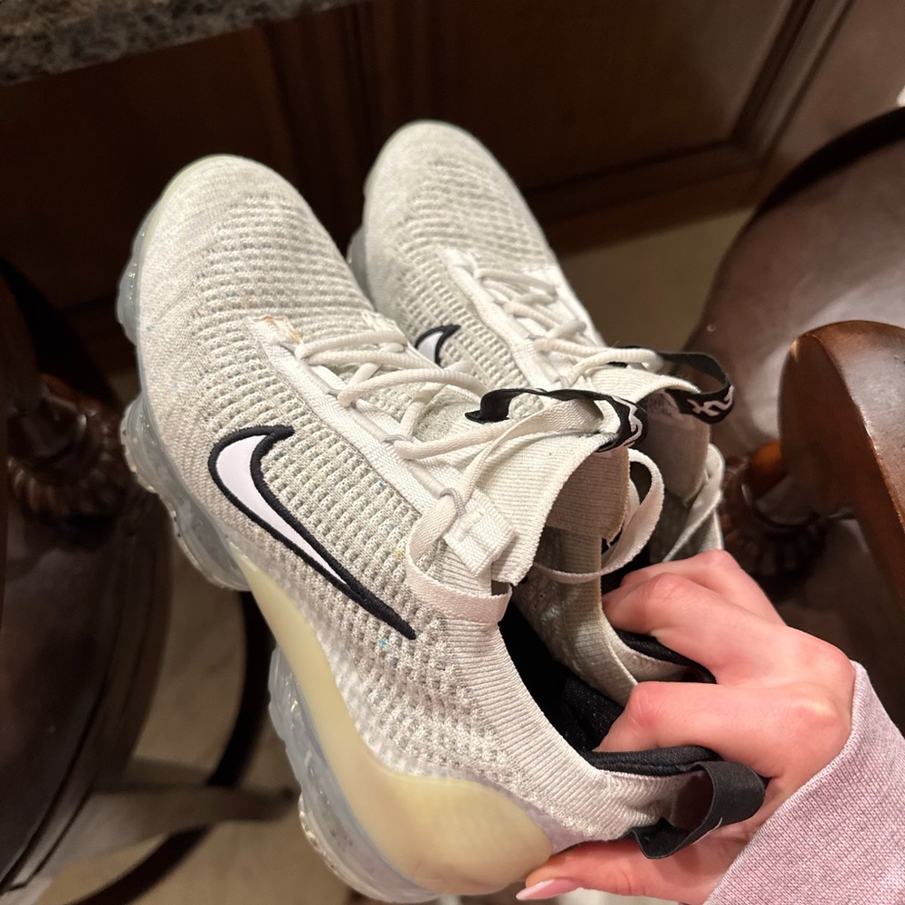 Nike White and Black Air VaporMax Sneakers